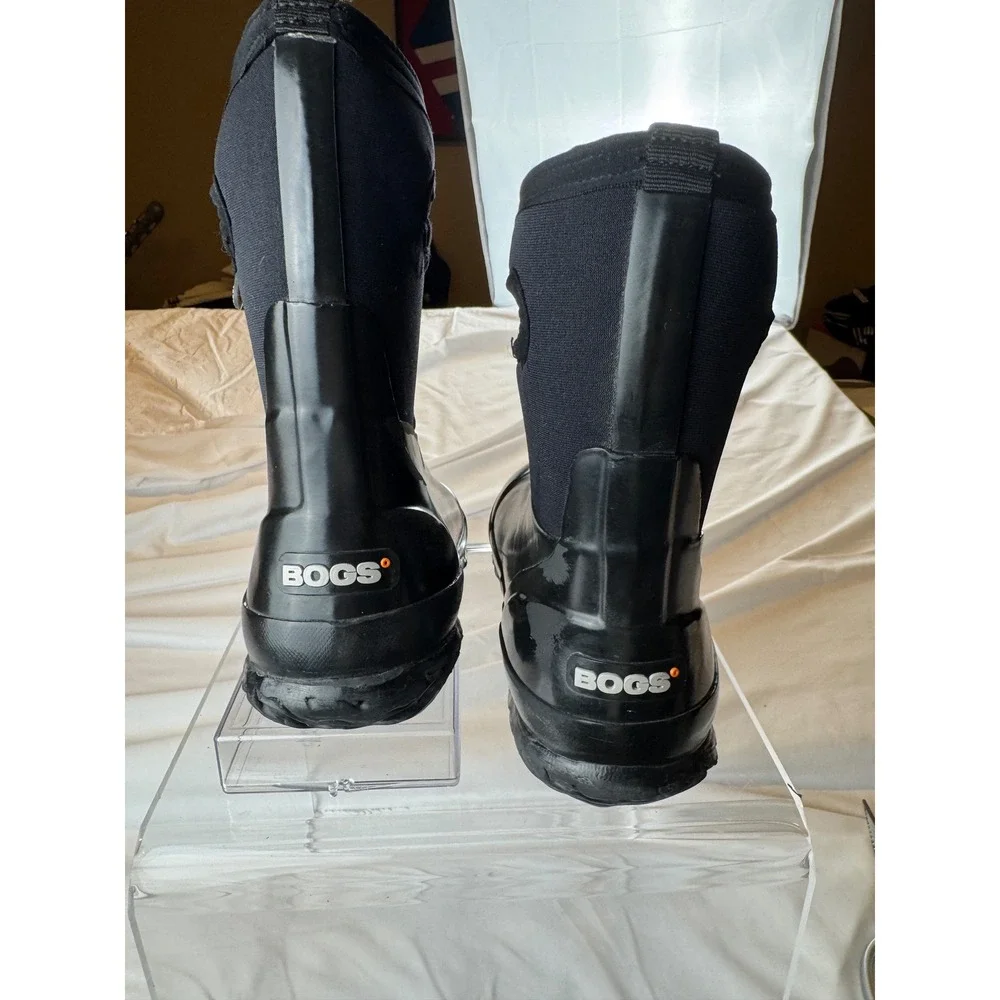 BOGS Classic Mid Handle Black Waterproof Insulated Rain Snow Boots 7